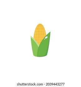 Corn Flat Icon, vegetable and diet, vector graphics, on a white background, eps 10. Vector Illustration Design