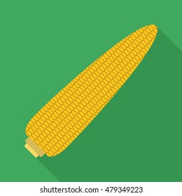 corn flat icon. You can be used corn icon for several purposes like: websites, UI, UX, print templates, promotional materials, info-graphics, web and mobile phone apps.