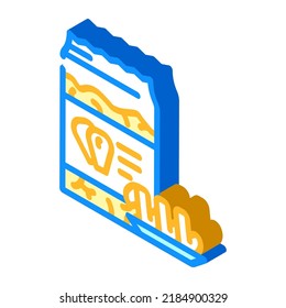 corn flour pasta isometric icon vector. corn flour pasta sign. isolated symbol illustration