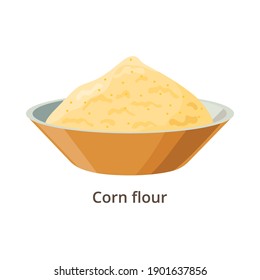 Corn flour vector illustration in flat design isolated on white background