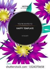Corn flower card, Vector illustration design element