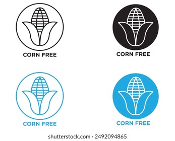 corn free icon black and white vector outline sign
