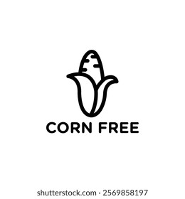 corn free icon Black and white outline vector