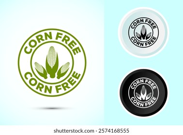 Corn free icon design illustration. Natural products, allergens, Food Intolerance