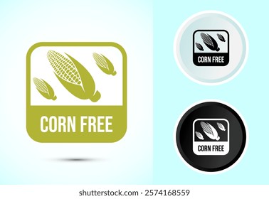 Corn free icon design illustration. Natural products, allergens, Food Intolerance