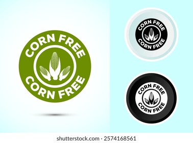 Corn free icon design illustration. Natural products, allergens, Food Intolerance