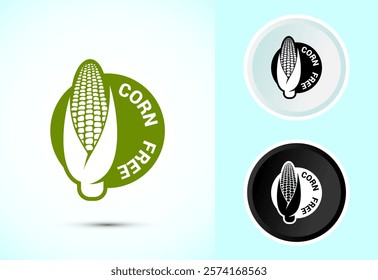 Corn free icon design illustration. Natural products, allergens, Food Intolerance