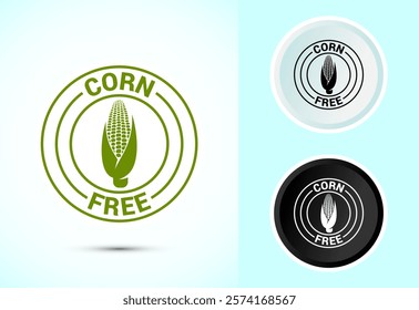 Corn free icon design illustration. Natural products, allergens, Food Intolerance