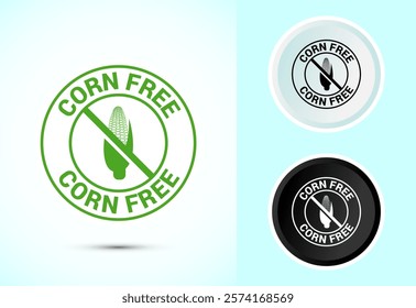 Corn free icon design illustration. Natural products, allergens, Food Intolerance