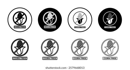 corn free icon Outline thin set pack series