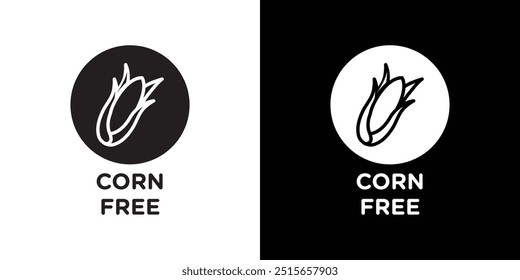 corn free icon Thin line flat illustration