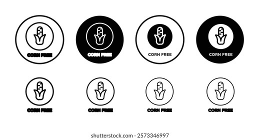 corn free icon vector line logo mark or symbol set collection outline style