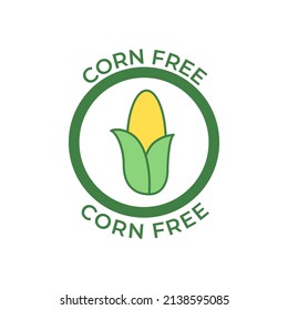 Corn free label icon in color icon, isolated on white background 