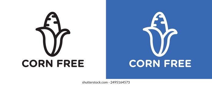 logo libre de maíz conjunto de signos contorno de Vector