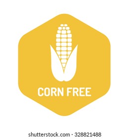 Corn free sign icon. No corn symbol vector.