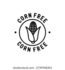 Corn free vector illustration, concept label, sign, icon, emblem