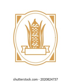 corn fresh produce label vintage style