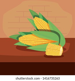 corn fresh vegetables icon vector ilustrate