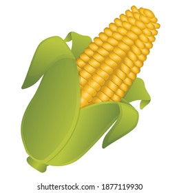 Corn Fruit Emoji Food Vector Design. Nutrition Art Illustration Agriculture Fresh Farm Product. 