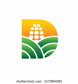 corn garden logo that formed letter D