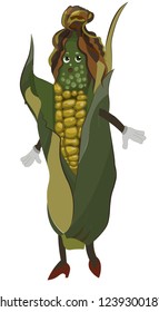 Corn girl caring about your healthy nutrition