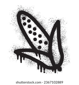 Corn graffiti with black spray paint