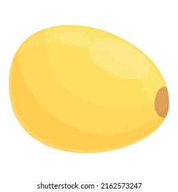 Vector de dibujos animados de iconos de grano de maíz. Semilla dulce. Planta amarilla