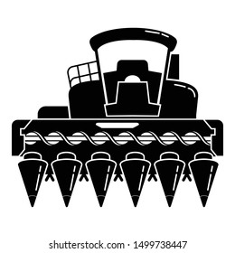 Corn harvester icon. Simple illustration of corn harvester vector icon for web design isolated on white background