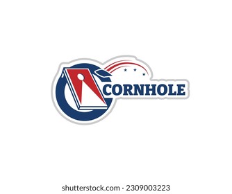 Corn Hole Board Game Logo Design Template