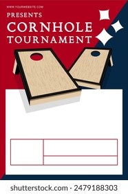 Corn hole tournament poster editable file. 