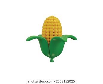 Corn icon 3d render Healthy vegetables icon vector illustration