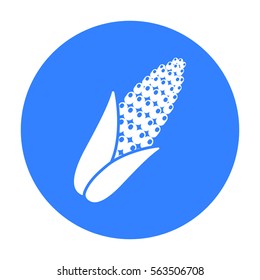 Corn icon black. Singe vegetables icon from the eco food black.