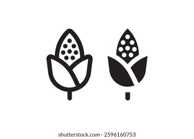Corn icon in black and white design Vector