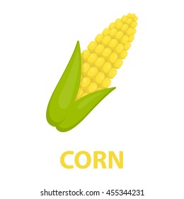 Corn icon cartoon. Singe vegetables icon from the eco food collection.
