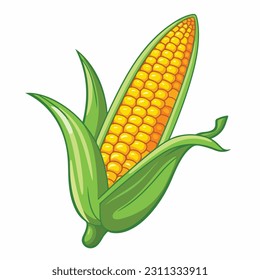 Corn icon in cartoon style isolated on white background. Food symbol vector illustration