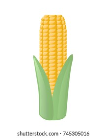 Corn icon in cartoon style.Vector illustration isolated on white background.