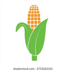 Ícone de milho. Espiga de milho. Logotipo do milho. Símbolo de amido. Símbolo vegetal. Silhueta de colheita agrícola, ilustração vetorial