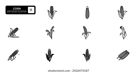 Corn icon collection. vector icon templates can be edited and resized.