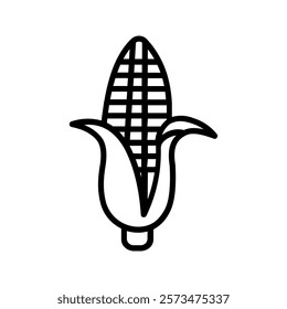 Corn icon color editable on white background
