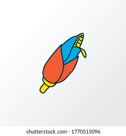 Corn icon colored line symbol. Premium quality isolated maize element in trendy style.
