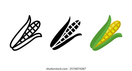 Corn icon. Corn crop symbol. Agriculture plant sign. Cereal plant pictogram.