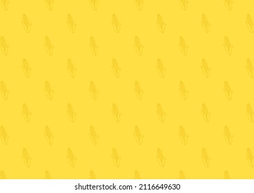 Corn icon. Corn doodle pattern wallpaper. Corn on yellow background.