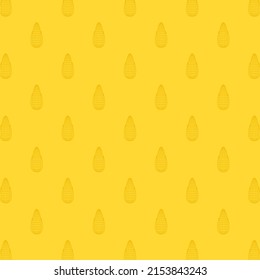 Corn icon. Corn doodle pattern wallpaper. Corn on yellow background.