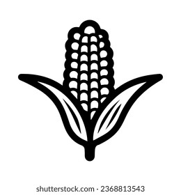 Corn icon. Ear of maize Isolated on white background. Vector illustration