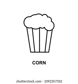 corn icon. Element of simple web icon with name for mobile concept and web apps. Thin line corn icon can be used for web and mobile on white background