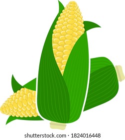 Icono de maíz. Diseño de color plano. Ilustración vectorial.