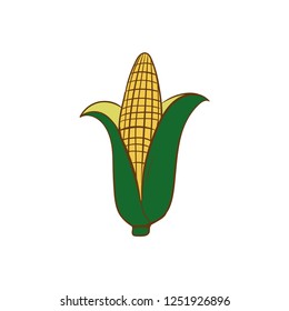 corn icon flat colors