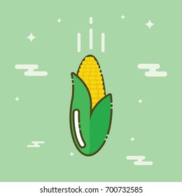 Corn icon in flat design