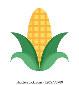 Corn icon. Flat design. Corn isolated on white background. For presentation, graphic design, mobile application. Vector Illustration.
