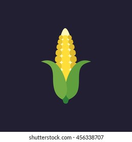 corn icon in flat style